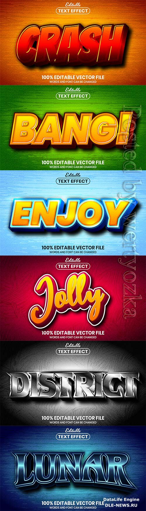 3d editable text style effect vector vol 682