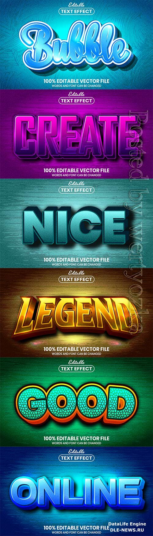 3d editable text style effect vector vol 683