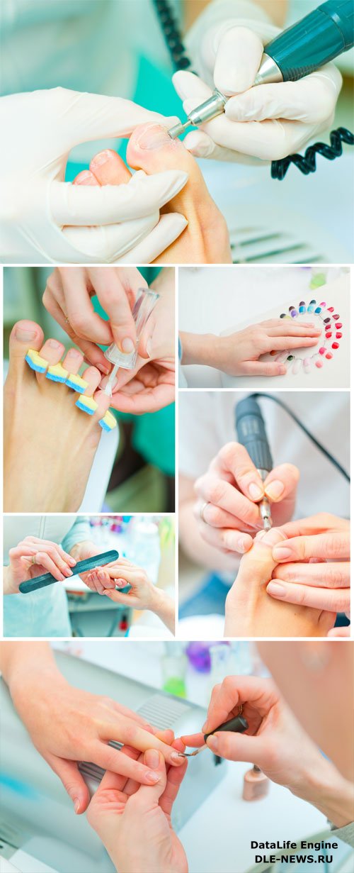 Pedicure and manicure stock photo