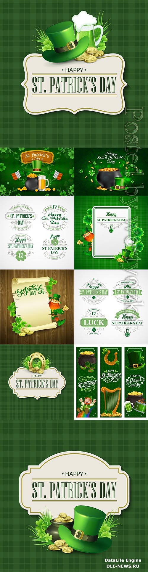 Vector patricks day vintage holiday badge design