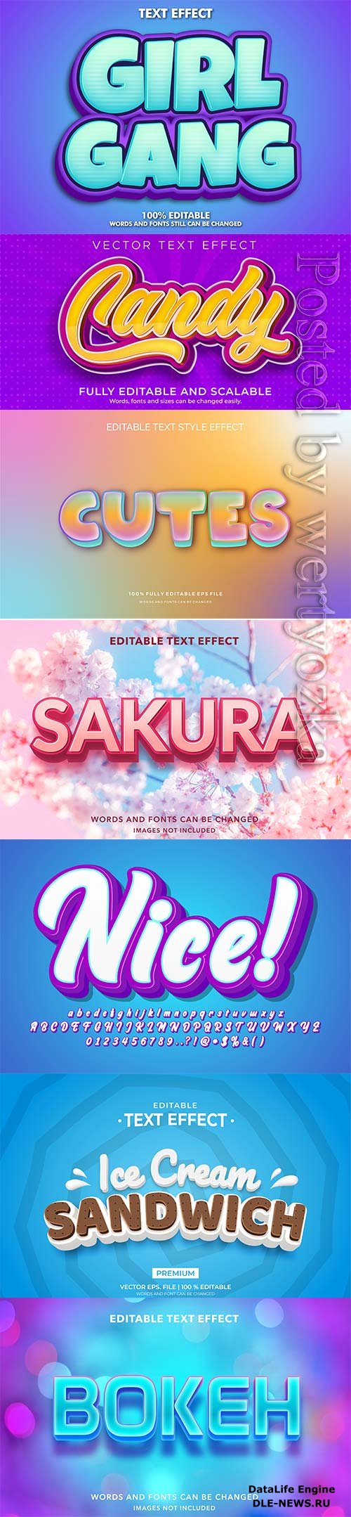 3d editable text style effect vector vol 301