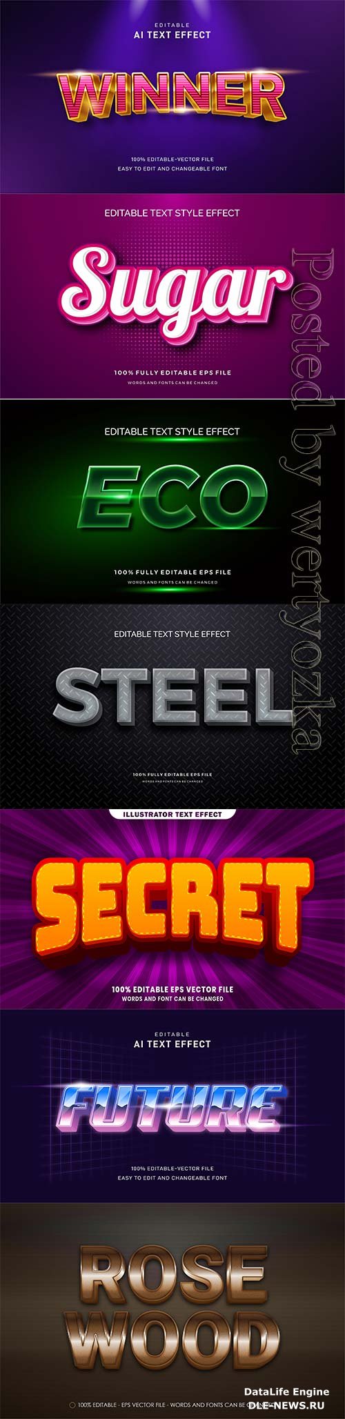 3d editable text style effect vector vol 306