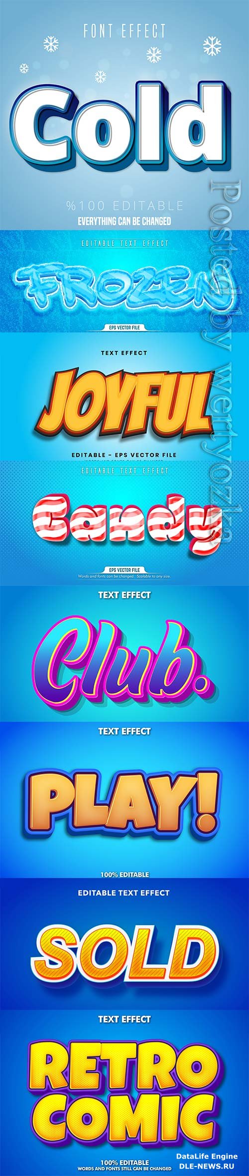 3d editable text style effect vector vol 310