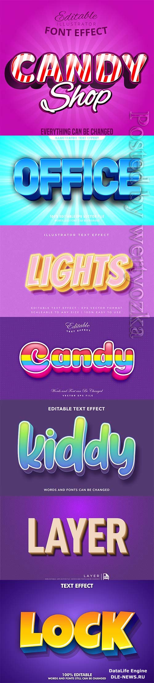 3d editable text style effect vector vol 312