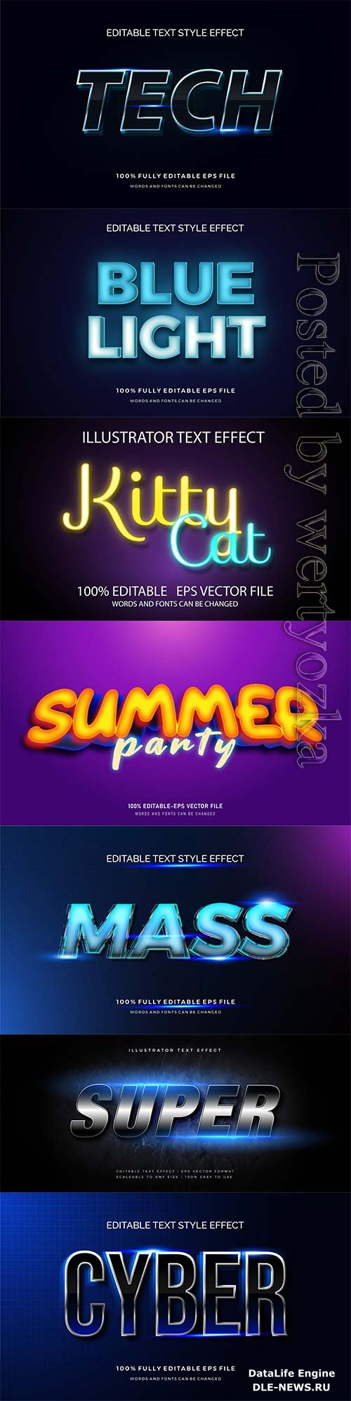 3d editable text style effect vector vol 305