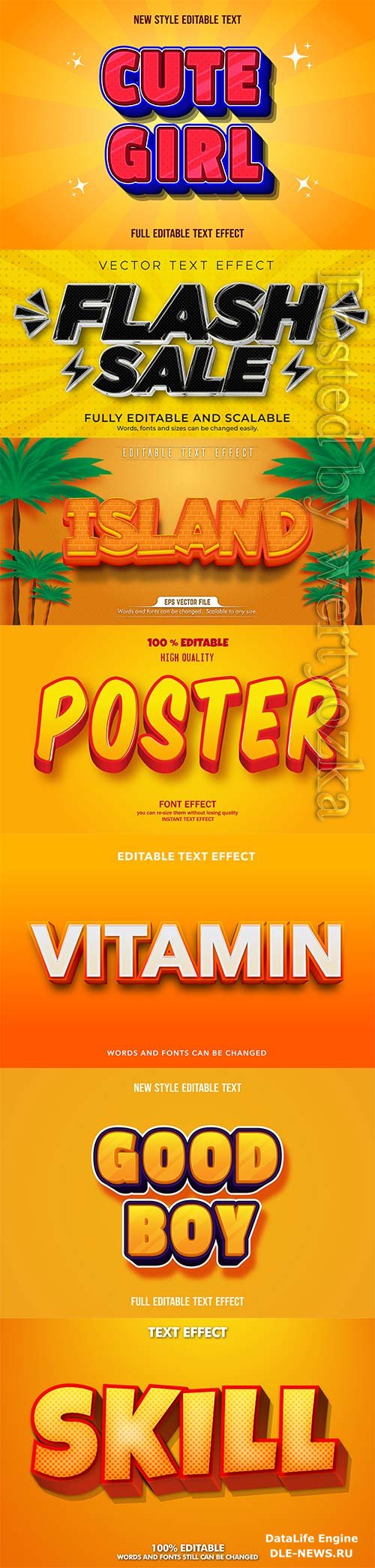 3d editable text style effect vector vol 303