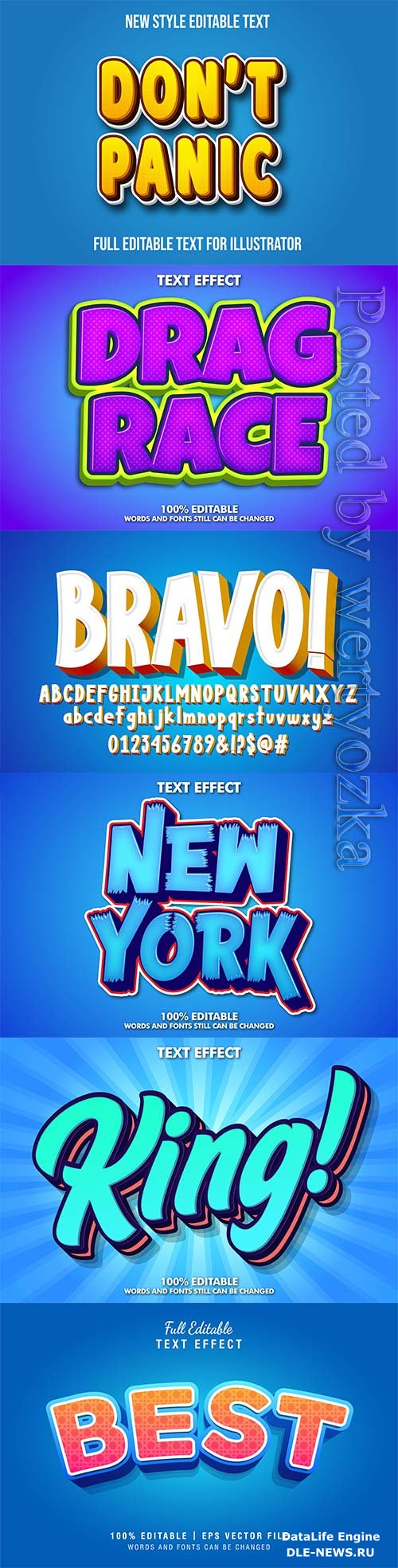 3d editable text style effect vector vol 294