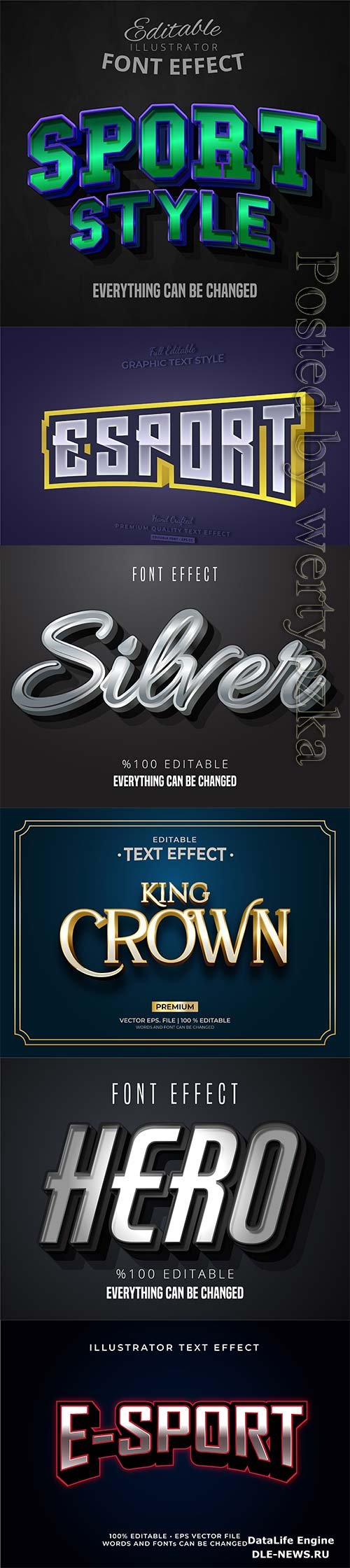 3d editable text style effect vector vol 308