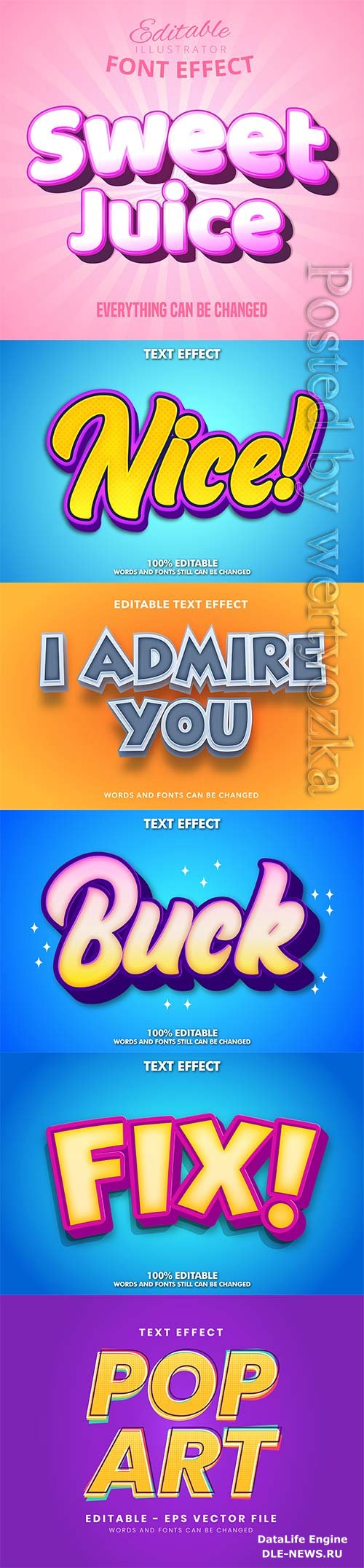 3d editable text style effect vector vol 296