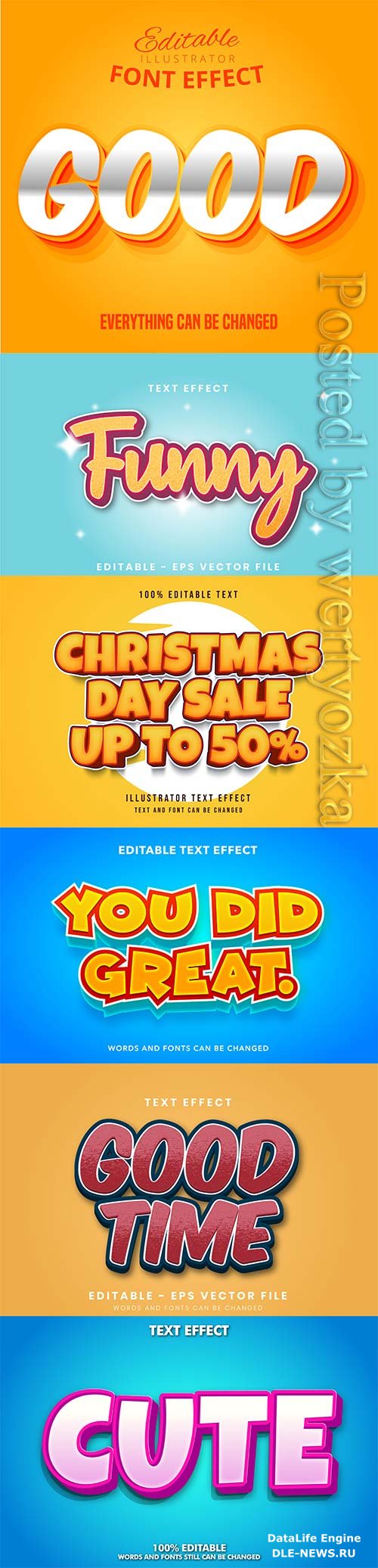 3d editable text style effect vector vol 300