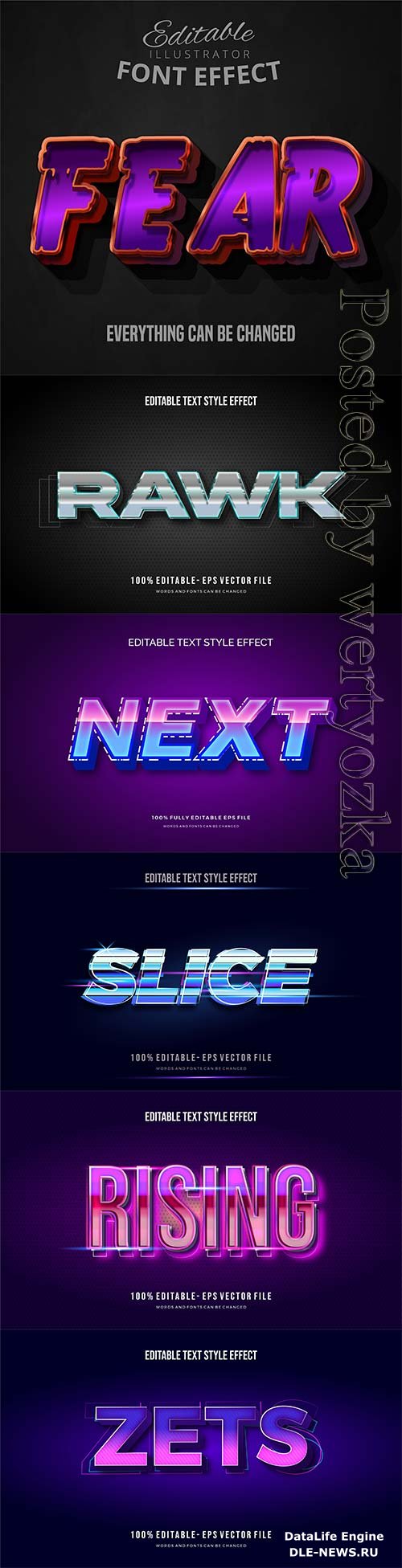 3d editable text style effect vector vol 299