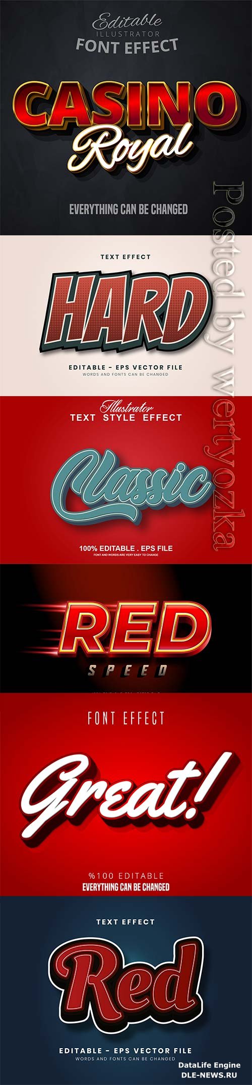 3d editable text style effect vector vol 297