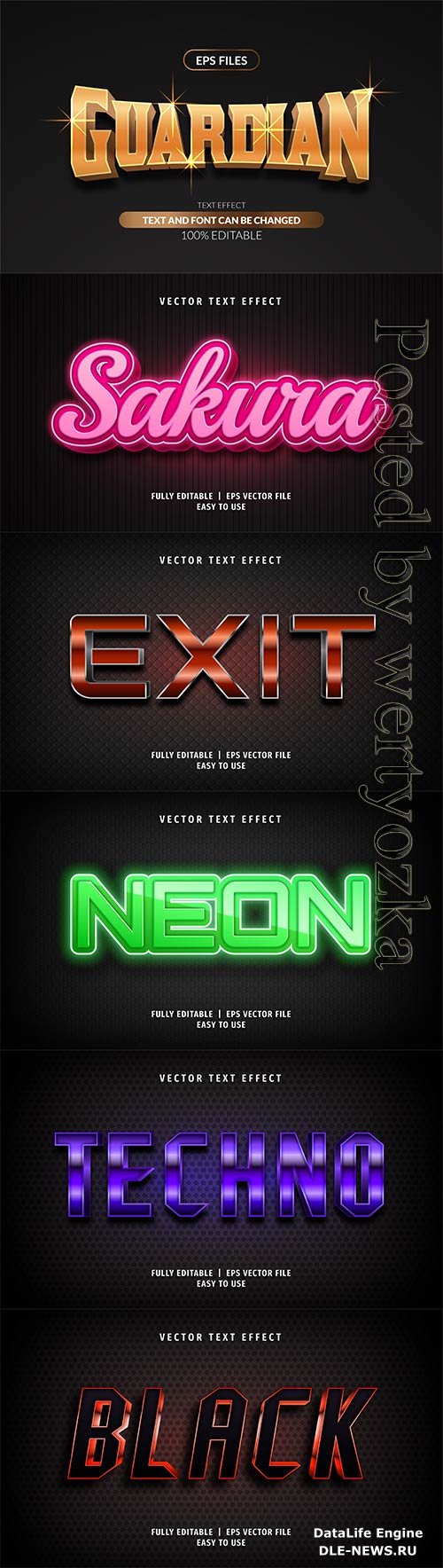 3d editable text style effect vector vol 288