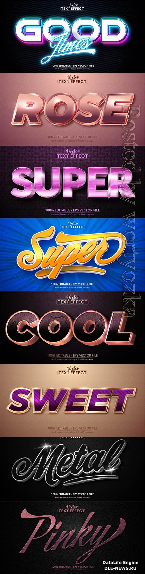 3d editable text style effect vector vol 287