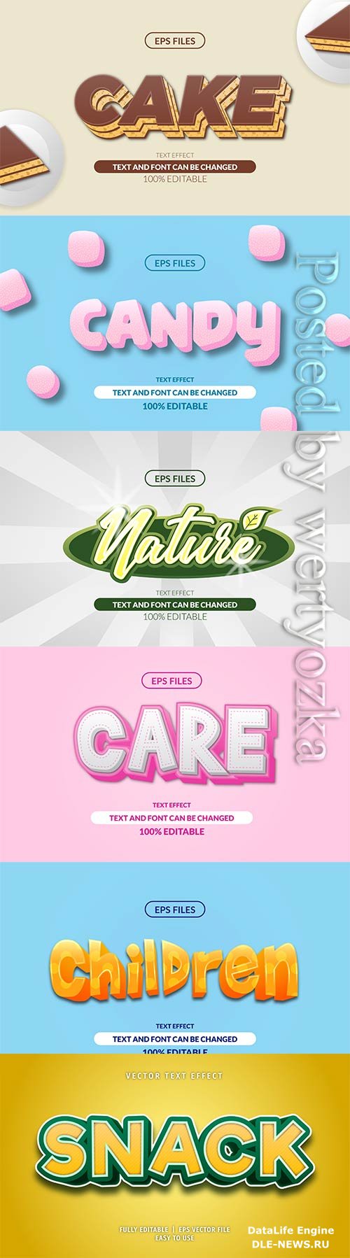 3d editable text style effect vector vol 290