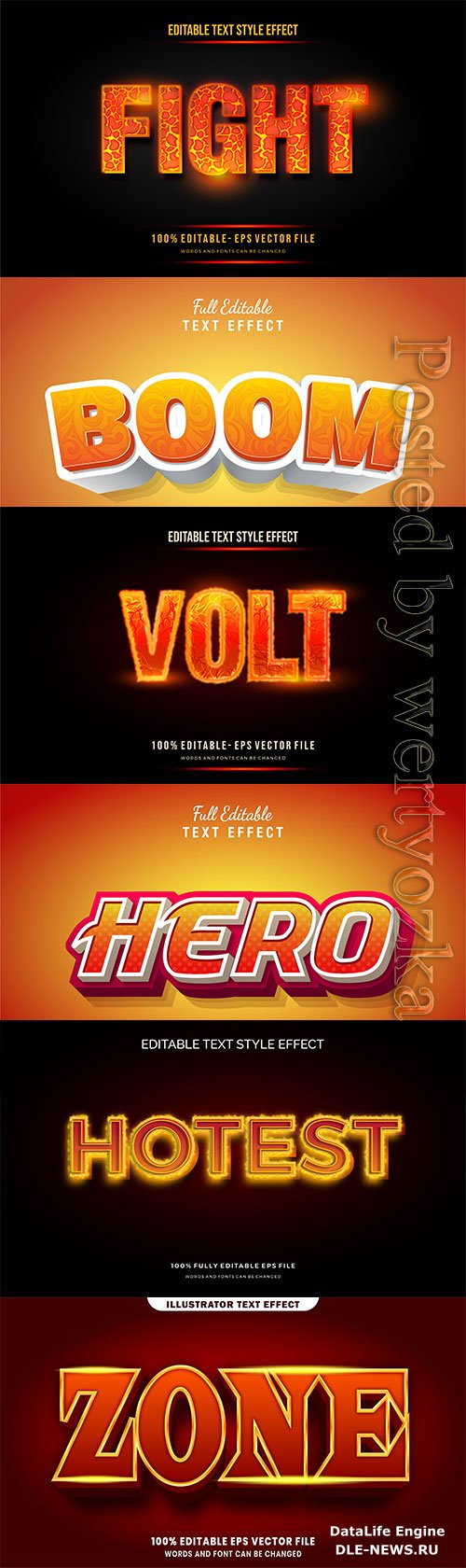 3d editable text style effect vector vol 285