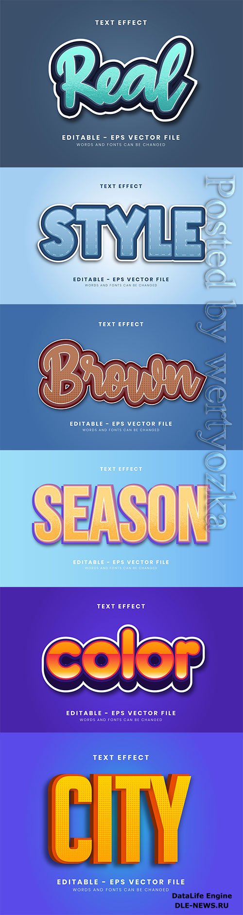 3d editable text style effect vector vol 283