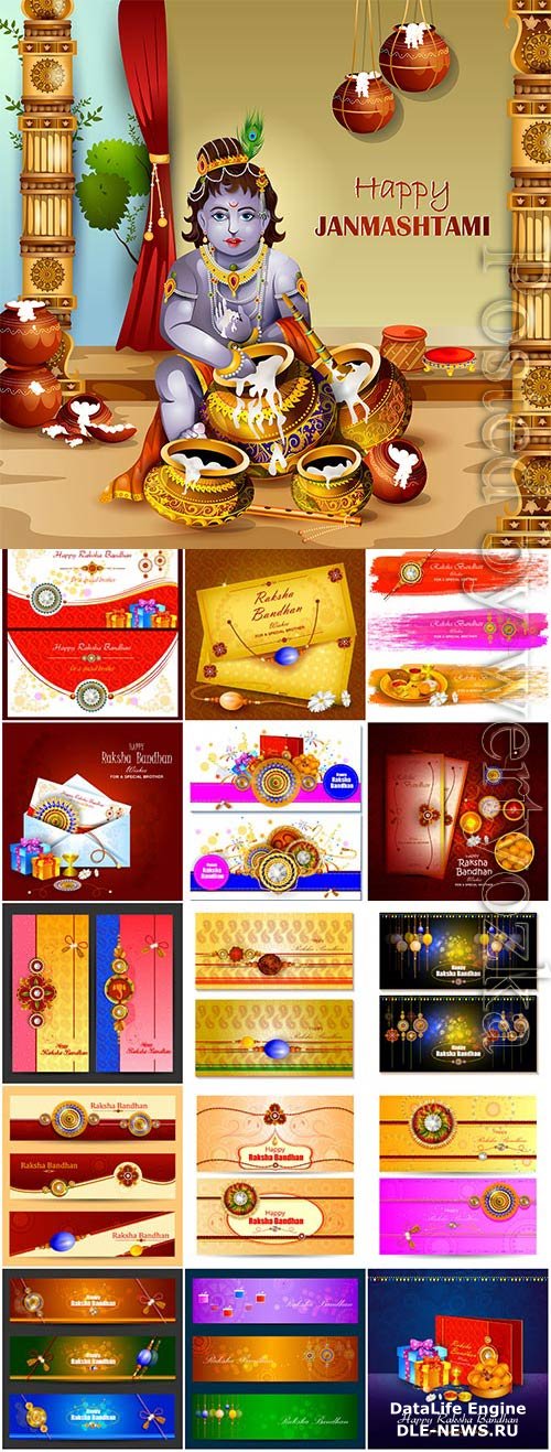 Festive Indian backgrounds and banners in vector