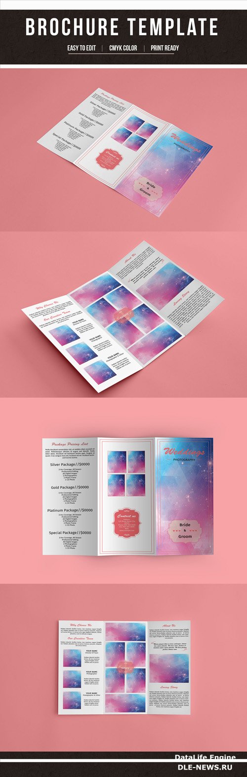 Photography Brochure Layout with Pink Accents