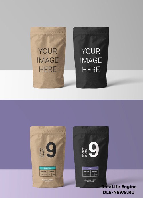 Paper Coffee Bags Mockup