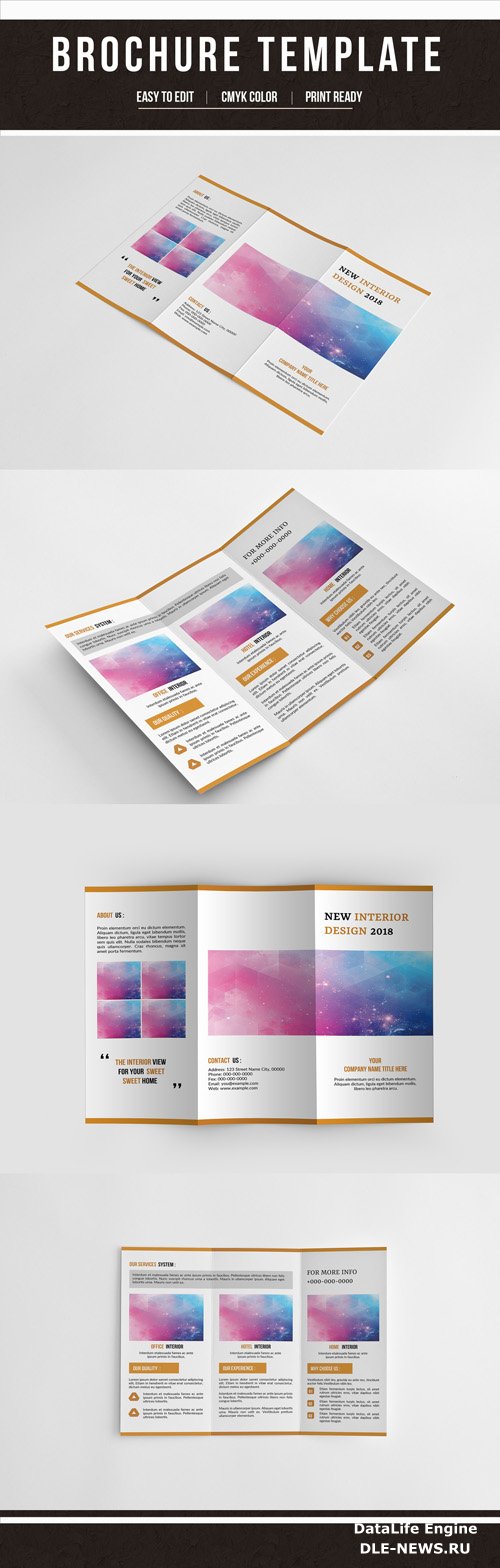 Business Brochure Layout with Orange Accents