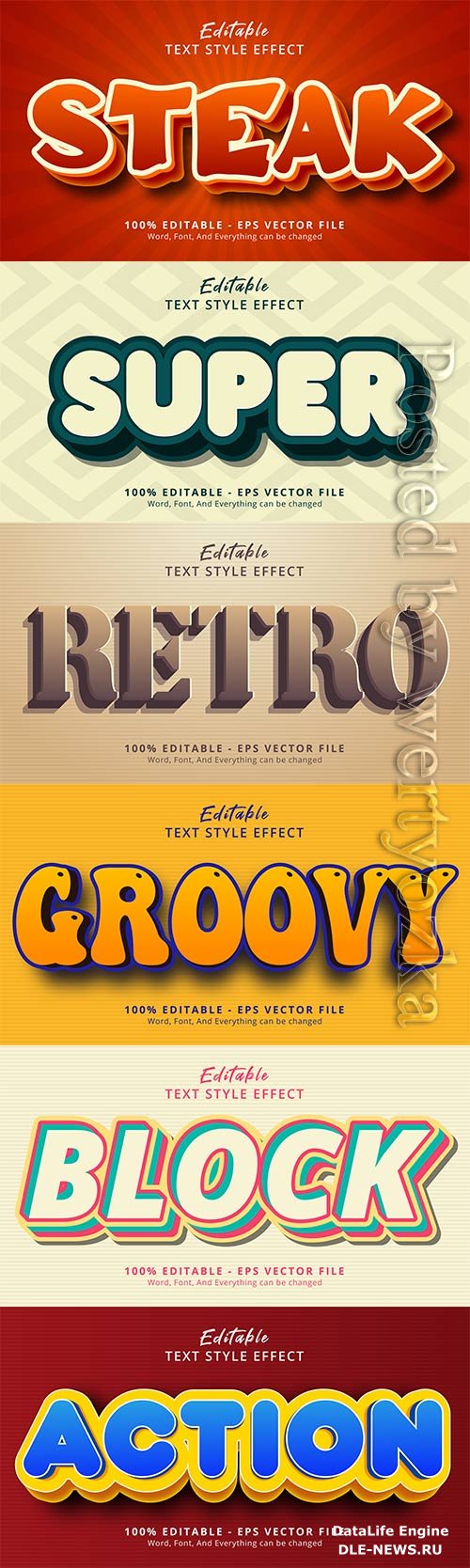 3d editable text style effect vector vol 770