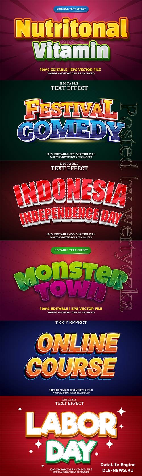 3d editable text style effect vector vol 769