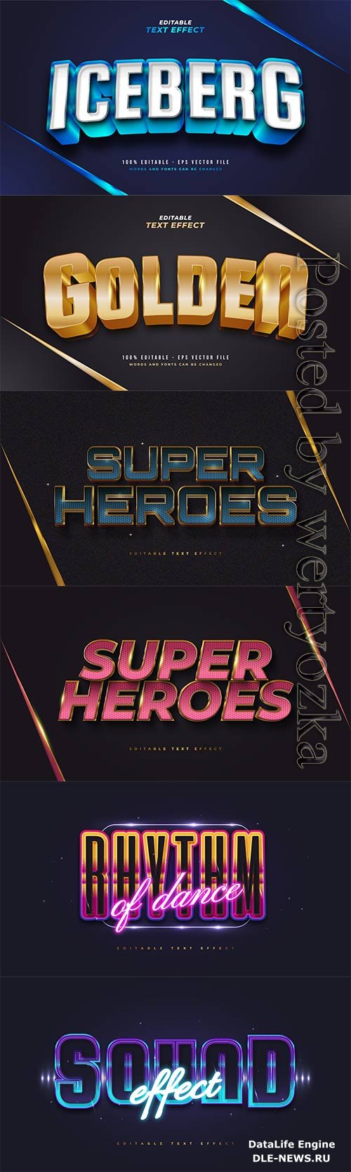 3d editable text style effect vector vol 764