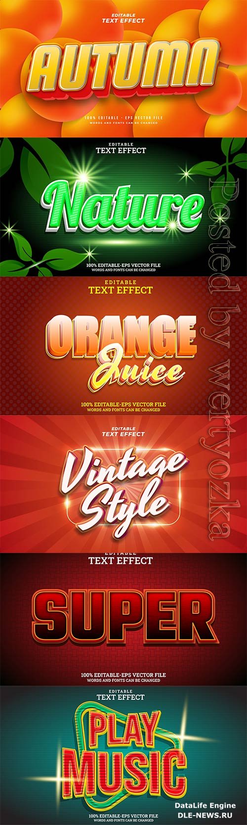 3d editable text style effect vector vol 767