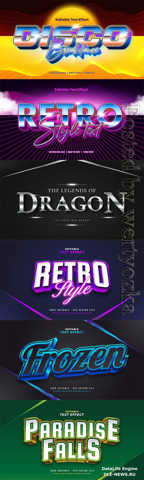 3d editable text style effect vector vol 765