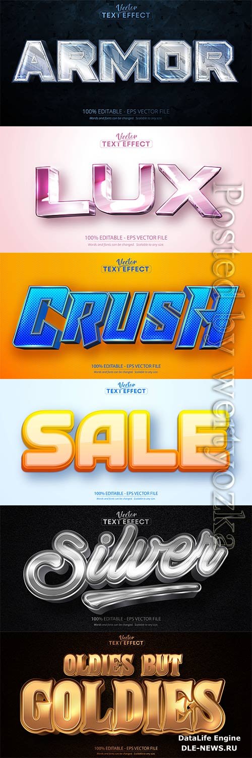 3d editable text style effect vector vol 762