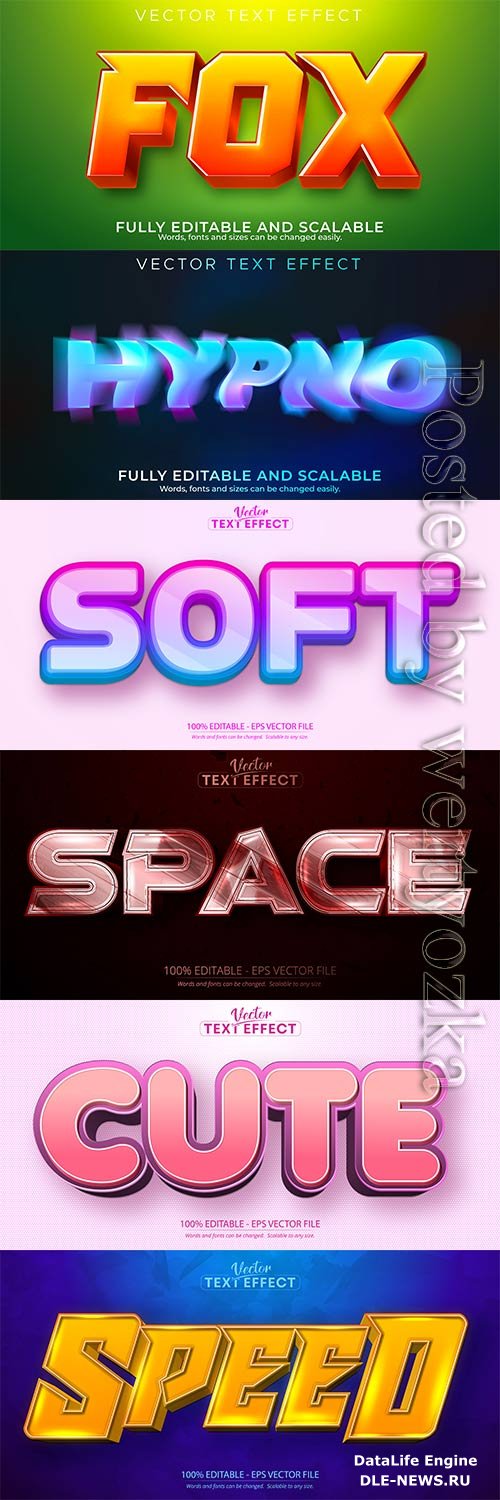 3d editable text style effect vector vol 763