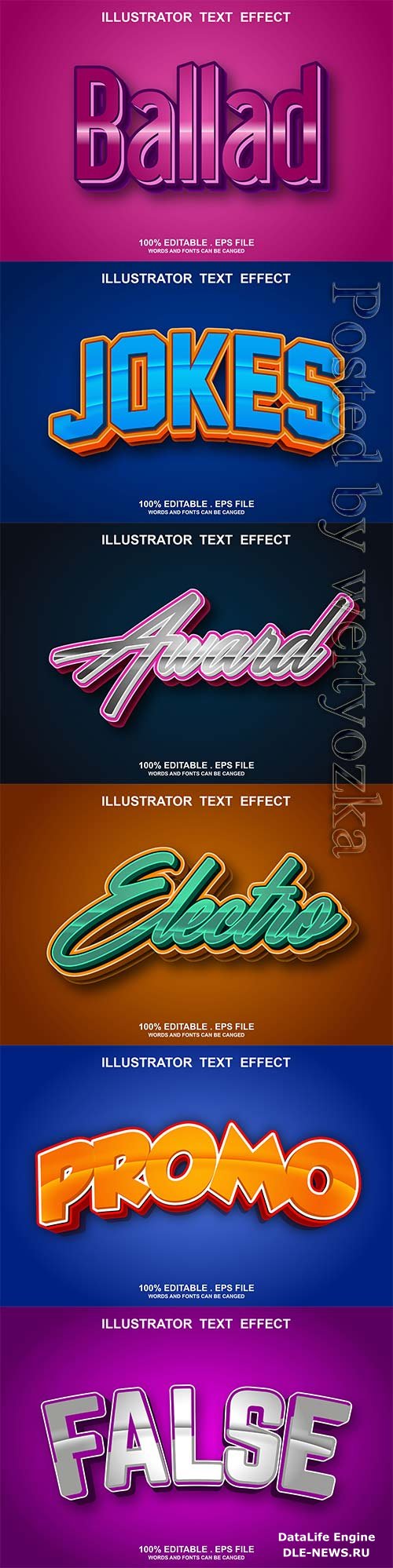 3d editable text style effect vector vol 810