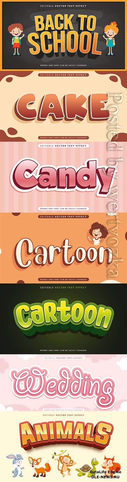 3d editable text style effect vector vol 812