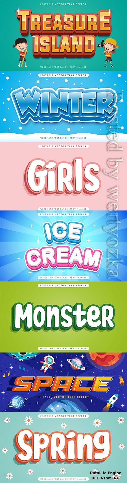 3d editable text style effect vector vol 811