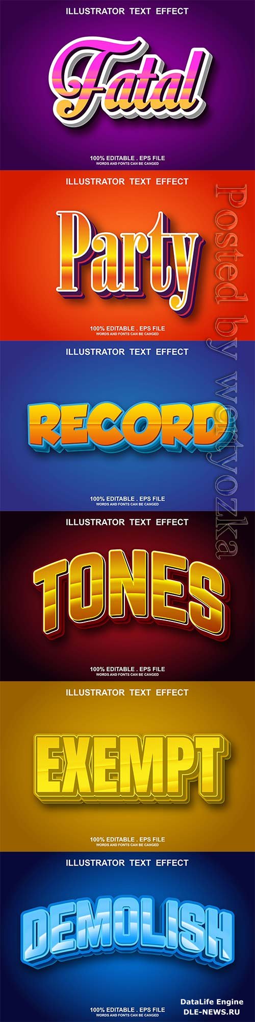 3d editable text style effect vector vol 802