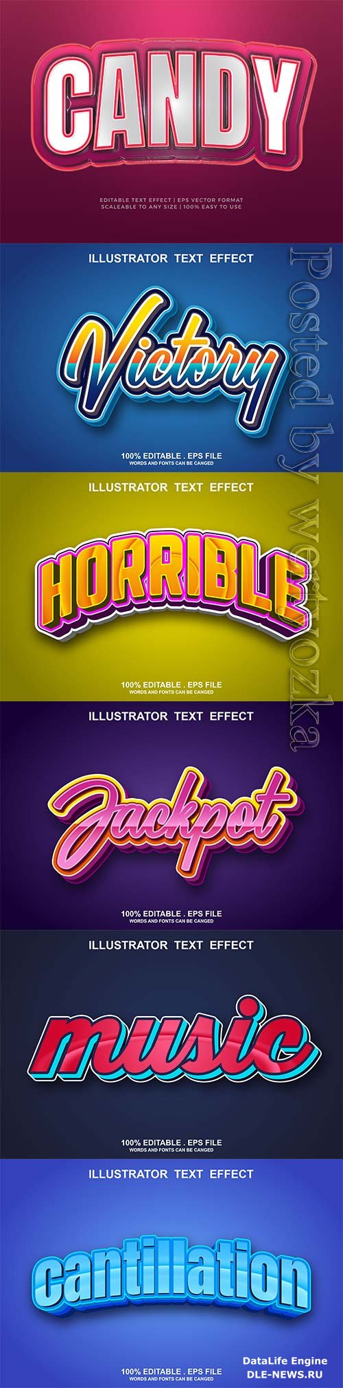 3d editable text style effect vector vol 800