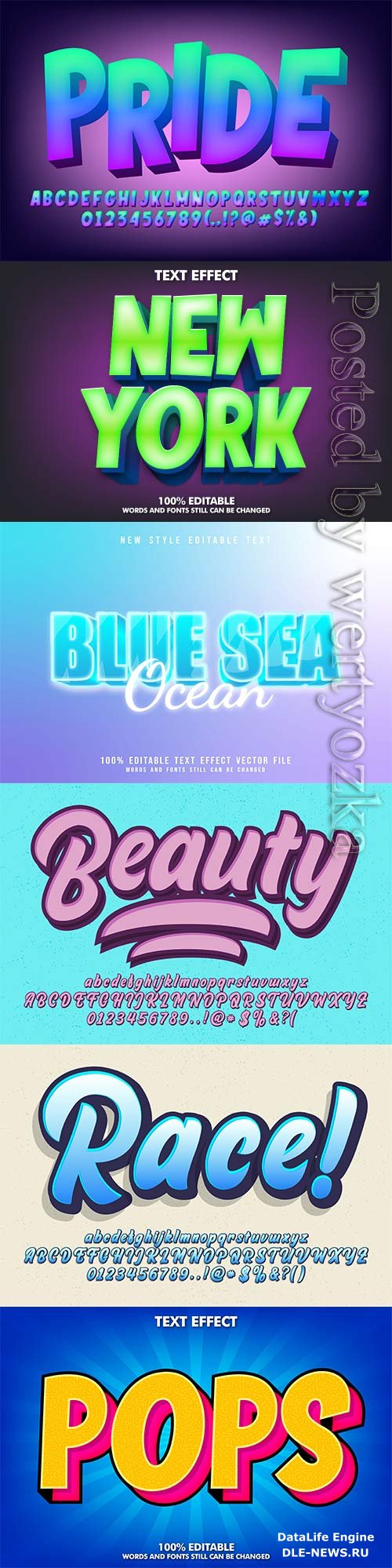 3d editable text style effect vector vol 798