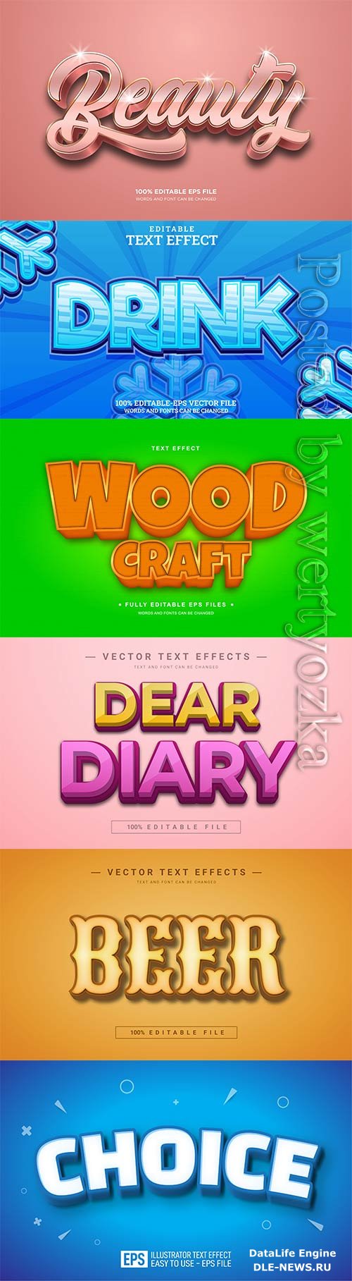 3d editable text style effect vector vol 791