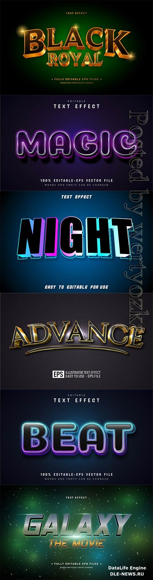 3d editable text style effect vector vol 788