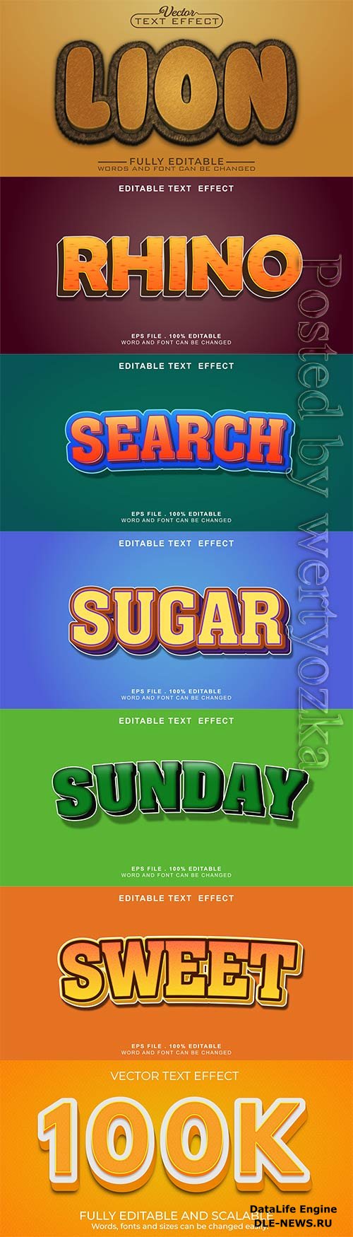 3d editable text style effect vector vol 783