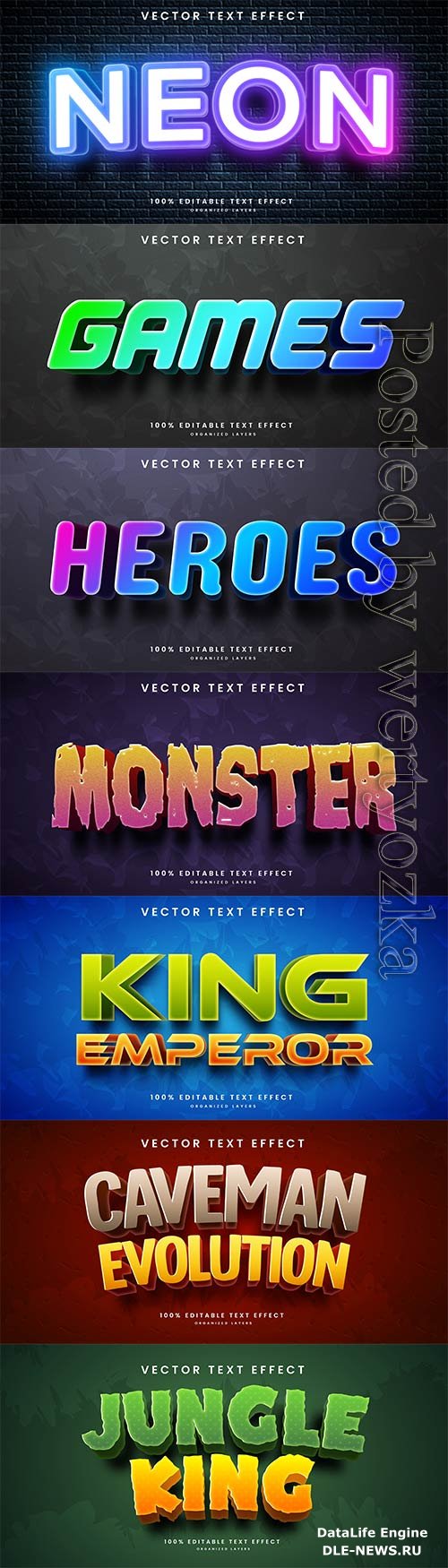 3d editable text style effect vector vol 778