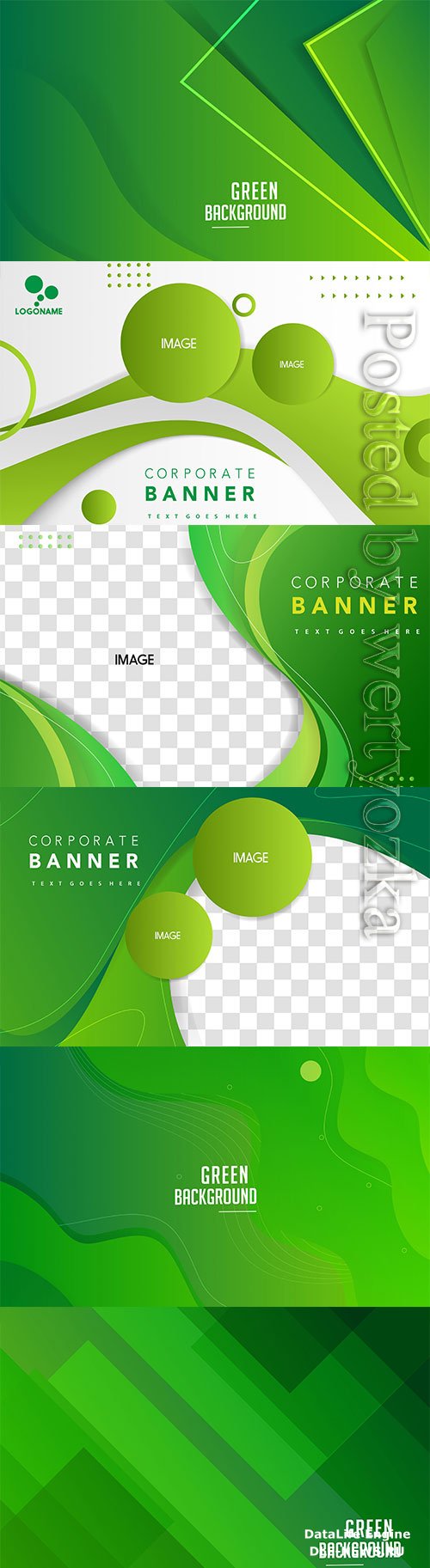 Vector corporate green banner template