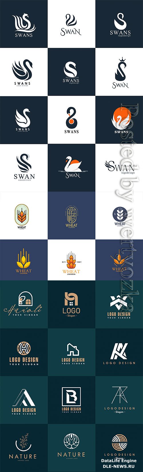 Set of different logos for business companies in vector