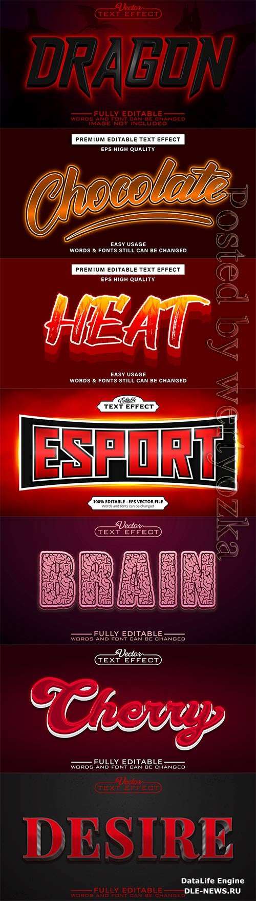 3d editable text style effect vector vol 835