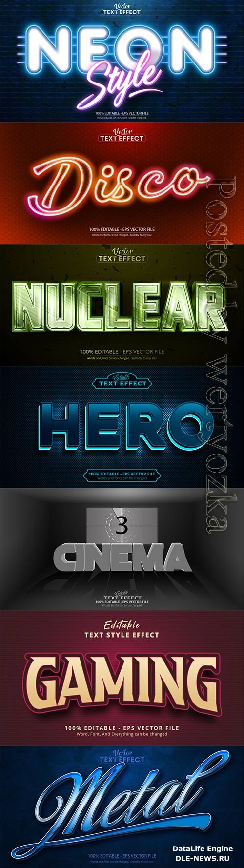 3d editable text style effect vector vol 834