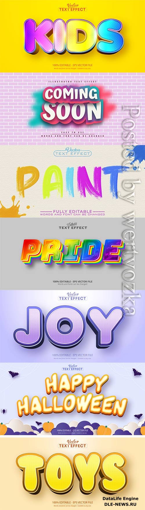 3d editable text style effect vector vol 836