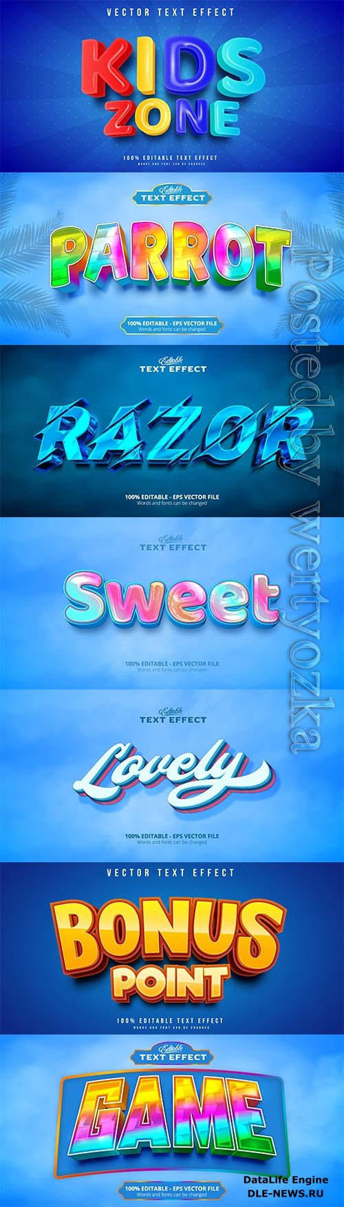 3d editable text style effect vector vol 830