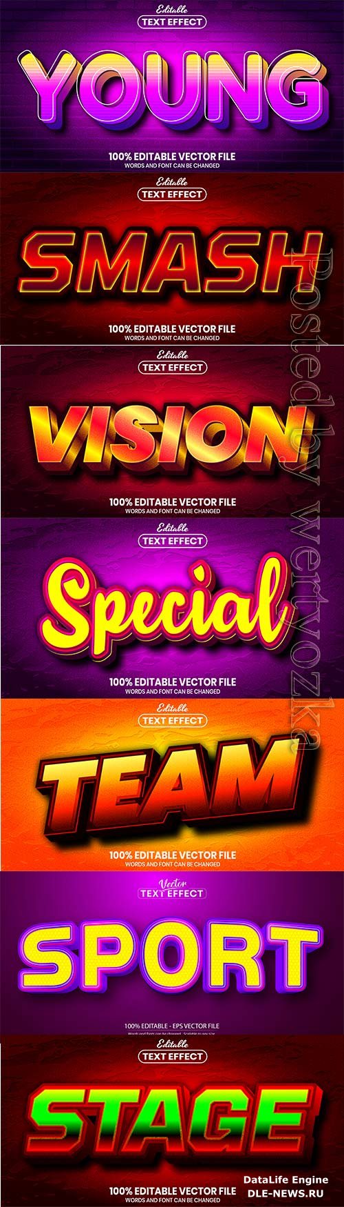 3d editable text style effect vector vol 849