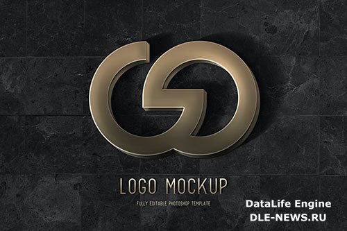Gold Metal Logo Mockup